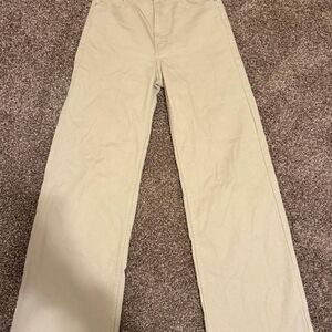 H-m Women's Cream and Tan Trousers